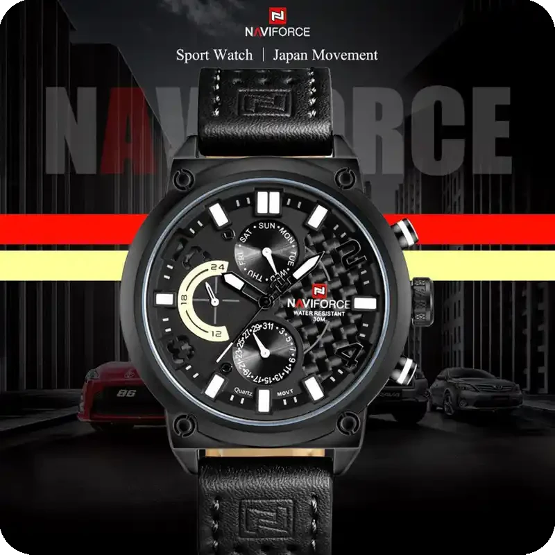 	ساعت مچی مردانه نیوی فورس NAVIFORCE 9068l bwb فروشگاه تخصصی پروکالا